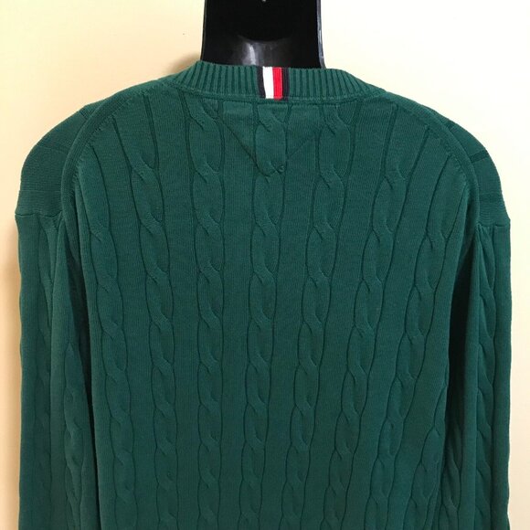 Men's Tommy Hilfiger Flag Logo Cable Knit Sweater-Size 2XL - Picture 4 of 15